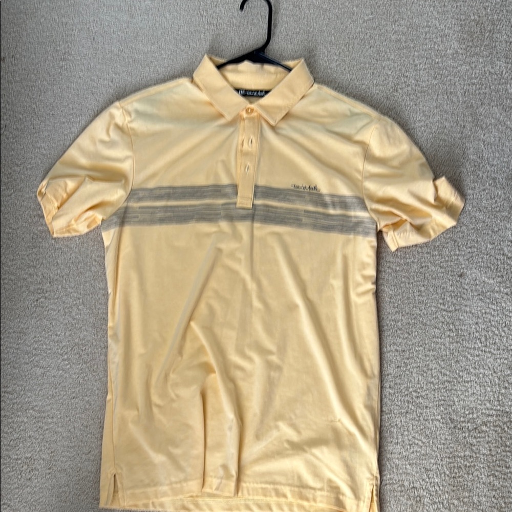 Travis Mathew Yellow and Gray Polo Shirt